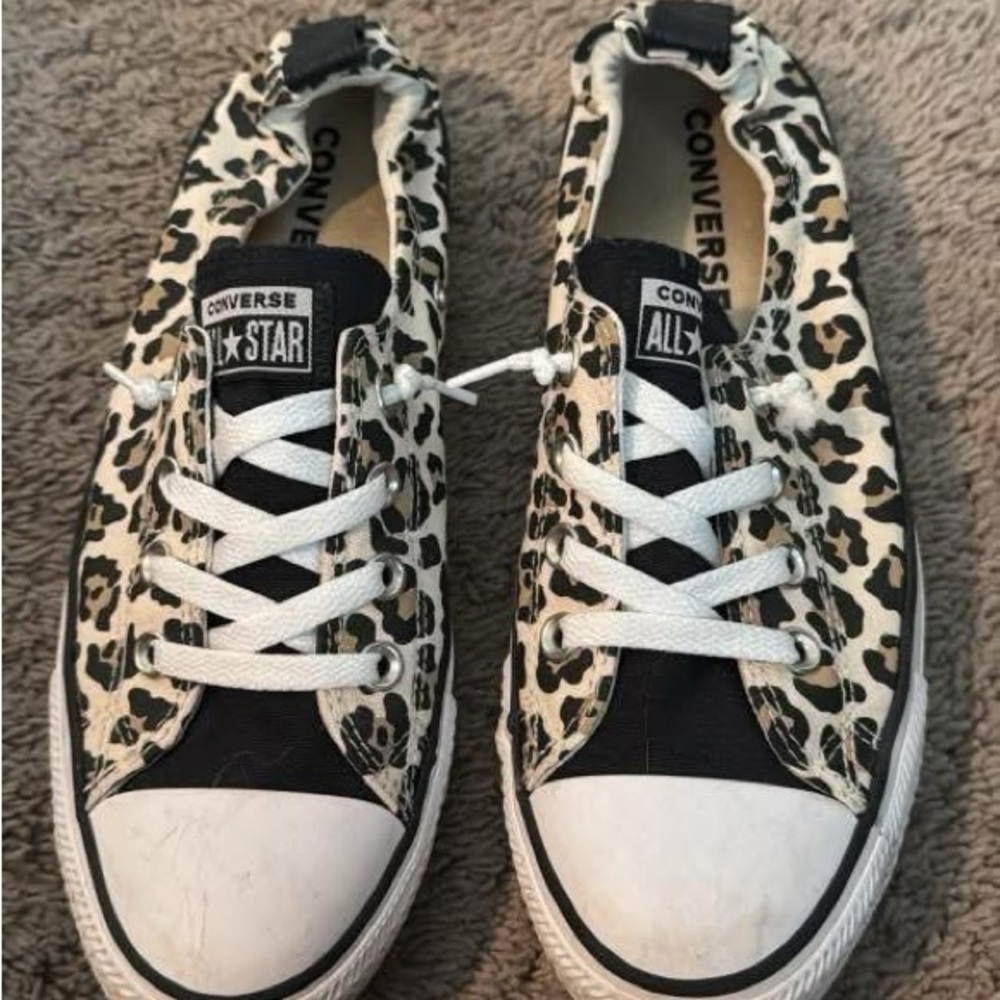 Converse Animal Print Sneakers with White and Black Accents